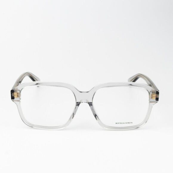 NEW  Bottega Veneta BV1295O 004 Transparent Grey Square Unisex Eyeglasses - Picture 4 of 11